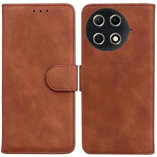 For Tecno Camon 30S / Camon 30S Pro Skin Feel Pure Color Flip Leather Phone Case(Brown)