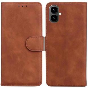 For Tecno Pop 10 / Spark Go 2 4G Skin Feel Pure Color Flip Leather Phone Case(Brown)