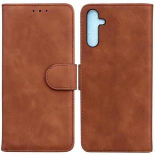 For Samsung Galaxy A25 5G Skin Feel Pure Color Flip Leather Phone Case(Brown)