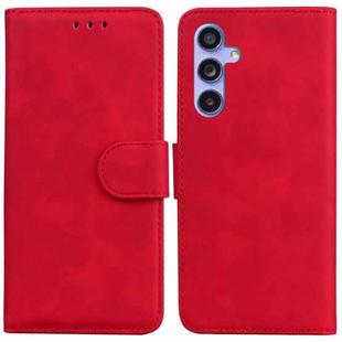 For Samsung Galaxy S23 FE 5G Skin Feel Pure Color Flip Leather Phone Case(Red)