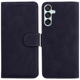 For Samsung Galaxy M15/F15 Skin Feel Pure Color Flip Leather Phone Case(Black)