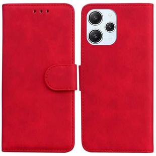 For Xiaomi Redmi 12 Skin Feel Pure Color Flip Leather Phone Case(Red)