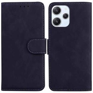 For Xiaomi Redmi 12 Skin Feel Pure Color Flip Leather Phone Case(Black)