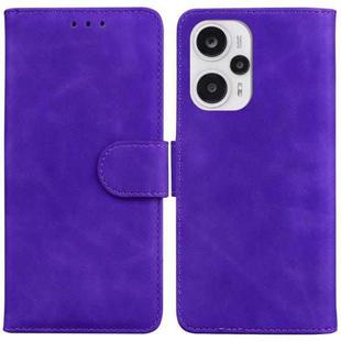 For Xiaomi Poco F5 / Redmi Note 12 Turbo Skin Feel Pure Color Flip Leather Phone Case(Purple)