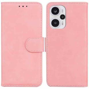 For Xiaomi Poco F5 / Redmi Note 12 Turbo Skin Feel Pure Color Flip Leather Phone Case(Pink)