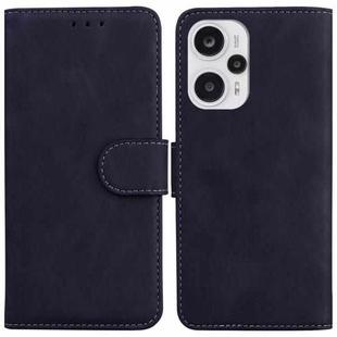 For Xiaomi Poco F5 / Redmi Note 12 Turbo Skin Feel Pure Color Flip Leather Phone Case(Black)