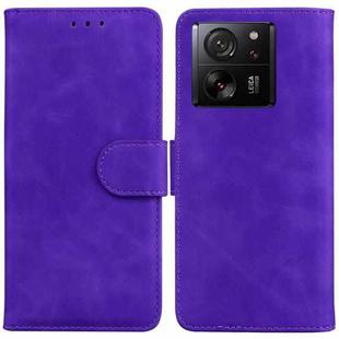 For Xiaomi 13T / 13T Pro / Redmi K60 Ultra Skin Feel Pure Color Flip Leather Phone Case(Purple)