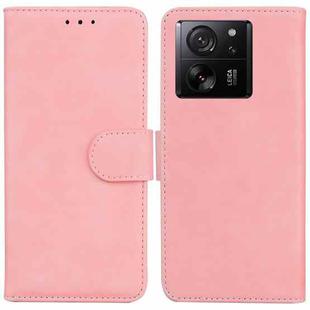 For Xiaomi 13T / 13T Pro / Redmi K60 Ultra Skin Feel Pure Color Flip Leather Phone Case(Pink)