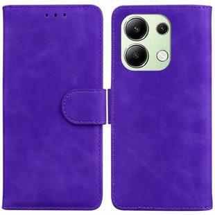 For Xiaomi Redmi Note 13 4G Global Skin Feel Pure Color Flip Leather Phone Case(Purple)