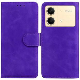 For Xiaomi Redmi Note 13R Pro Skin Feel Pure Color Flip Leather Phone Case(Purple)