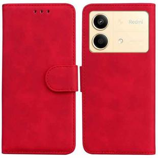 For Xiaomi Redmi Note 13R Pro Skin Feel Pure Color Flip Leather Phone Case(Red)