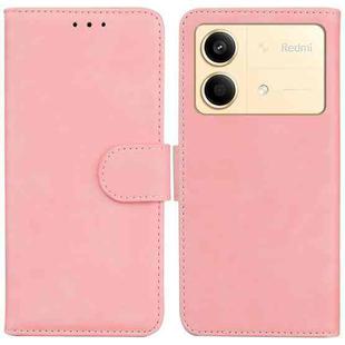 For Xiaomi Redmi Note 13R Pro Skin Feel Pure Color Flip Leather Phone Case(Pink)
