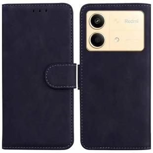 For Xiaomi Redmi Note 13R Pro Skin Feel Pure Color Flip Leather Phone Case(Black)