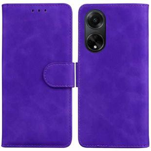 For OPPO A98 5G / F23 5G India Skin Feel Pure Color Flip Leather Phone Case(Purple)