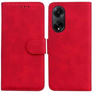 For OPPO A98 5G / F23 5G India Skin Feel Pure Color Flip Leather Phone Case(Red)