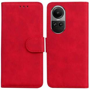 For OPPO Reno10 5G Global/Reno10 Pro Global Skin Feel Pure Color Flip Leather Phone Case(Red)