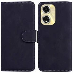 For OPPO A59 5G / A2M Skin Feel Pure Color Flip Leather Phone Case(Black)