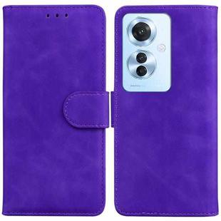 For OPPO F25 Pro 5G Global Skin Feel Pure Color Flip Leather Phone Case(Purple)