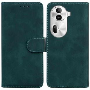 For OPPO Reno11 Pro 5G Global Skin Feel Pure Color Flip Leather Phone Case(Green)