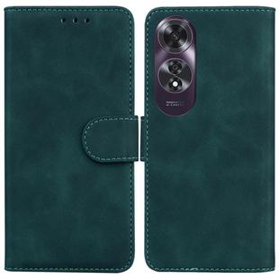 For OPPO A60 4G Skin Feel Pure Color Flip Leather Phone Case(Green)