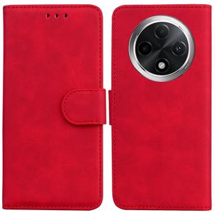 For OPPO A3 Pro 5G Skin Feel Pure Color Flip Leather Phone Case(Red)