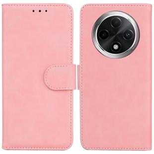 For OPPO A3 Pro 5G Skin Feel Pure Color Flip Leather Phone Case(Pink)