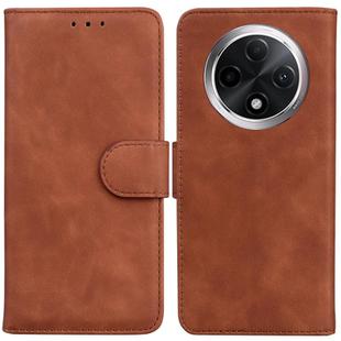For OPPO A3 Pro 5G Skin Feel Pure Color Flip Leather Phone Case(Brown)