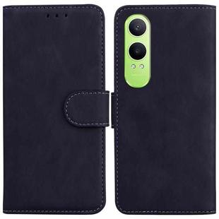 For OPPO K12x Skin Feel Pure Color Flip Leather Phone Case(Black)