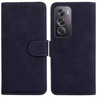 For OPPO Reno12 Pro 5G Global Skin Feel Pure Color Flip Leather Phone Case(Black)