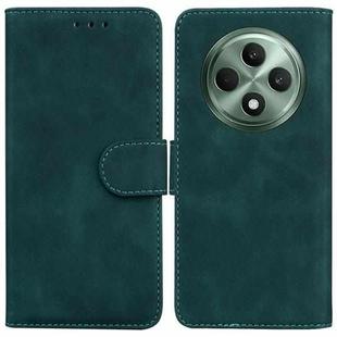 For OPPO Reno12 F 5G Skin Feel Pure Color Flip Leather Phone Case(Green)