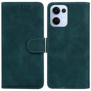 For OPPO Reno13 Global Skin Feel Pure Color Flip Leather Phone Case(Green)