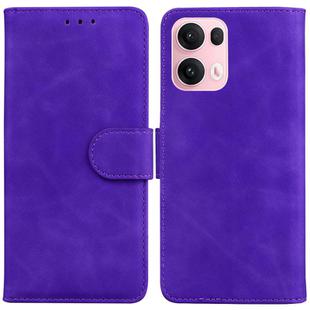 For OPPO Reno13 Pro Global Skin Feel Pure Color Flip Leather Phone Case(Purple)