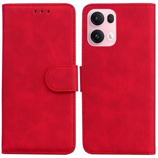 For OPPO Reno13 Pro Global Skin Feel Pure Color Flip Leather Phone Case(Red)
