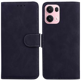 For OPPO Reno13 Pro Global Skin Feel Pure Color Flip Leather Phone Case(Black)