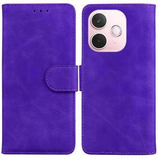 For OPPO A5 Pro 5G Skin Feel Pure Color Flip Leather Phone Case(Purple)