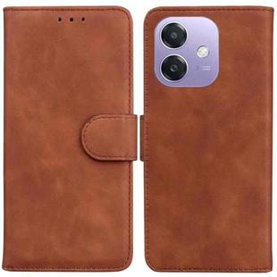 For OPPO A5x 5G / A3 4G / 5G / A3x 4G / 5G Skin Feel Pure Color Flip Leather Phone Case(Brown)