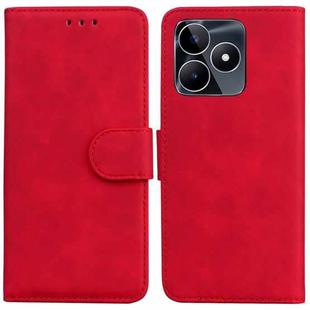 For Realme C53 / Narzo N53 Skin Feel Pure Color Flip Leather Phone Case(Red)