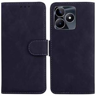 For Realme C53 / Narzo N53 Skin Feel Pure Color Flip Leather Phone Case(Black)