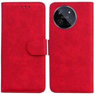 For Realme 11 4G Global Skin Feel Pure Color Flip Leather Phone Case(Red)