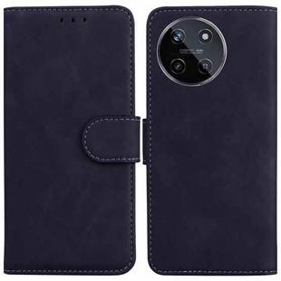 For Realme 11 4G Global Skin Feel Pure Color Flip Leather Phone Case(Black)