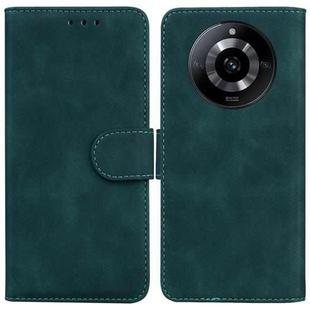 For Realme 11 5G/Narzo 60 India Version Skin Feel Pure Color Flip Leather Phone Case(Green)