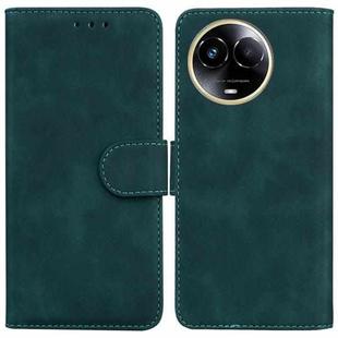 For Realme 11 5G Global Skin Feel Pure Color Flip Leather Phone Case(Green)
