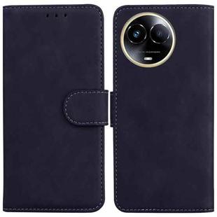 For Realme 11 5G Global Skin Feel Pure Color Flip Leather Phone Case(Black)