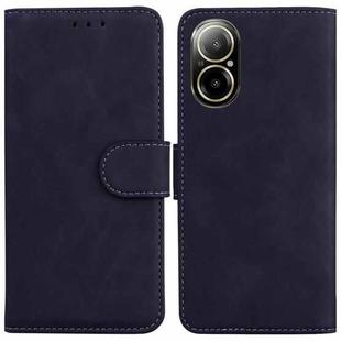For Realme C67 4G Global Skin Feel Pure Color Flip Leather Phone Case(Black)