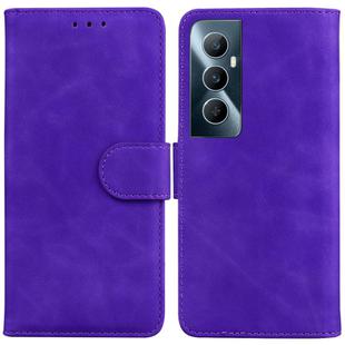 For Realme C65 4G Skin Feel Pure Color Flip Leather Phone Case(Purple)