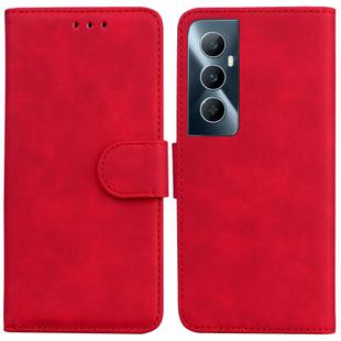 For Realme C65 4G Skin Feel Pure Color Flip Leather Phone Case(Red)