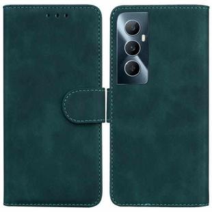 For Realme C65 4G Skin Feel Pure Color Flip Leather Phone Case(Green)