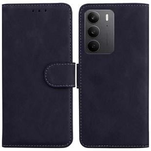 For Realme C75 Skin Feel Pure Color Flip Leather Phone Case(Black)