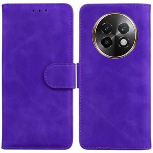 For Realme 13+ Global Skin Feel Pure Color Flip Leather Phone Case(Purple)