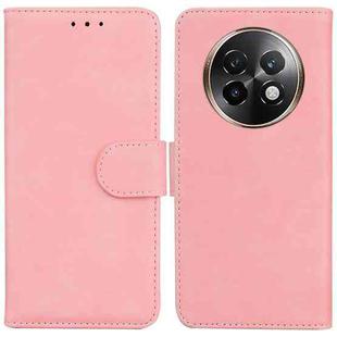 For Realme 13+ Global Skin Feel Pure Color Flip Leather Phone Case(Pink)